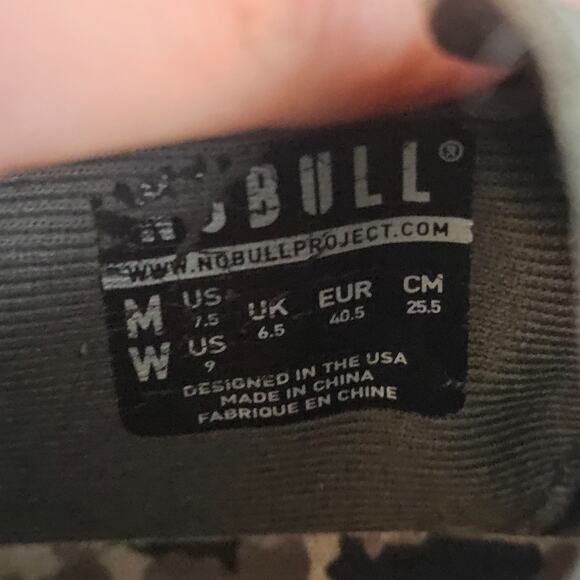 Nobull Outwork Wild Shoes Black Gray Camouflage Sneakers Mens 7.5 Womens 9 - Picture 9 of 11